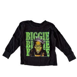 Rowdy Sprout Boys Biggie Smalls Long Sleeve Tee Black NWT $52